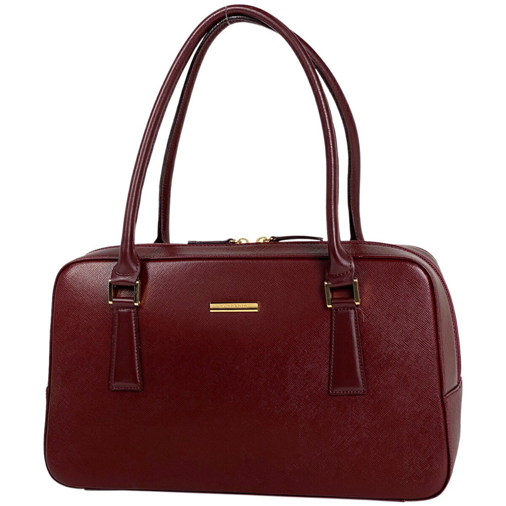 Burberry logo handbag shoulder bag leather red